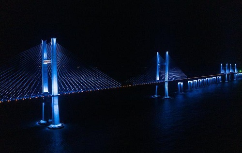 平潭海峽公鐵兩用大橋夜景