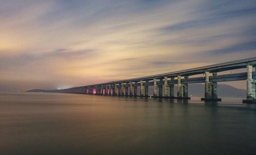 平潭海峽公鐵兩用大橋夕陽